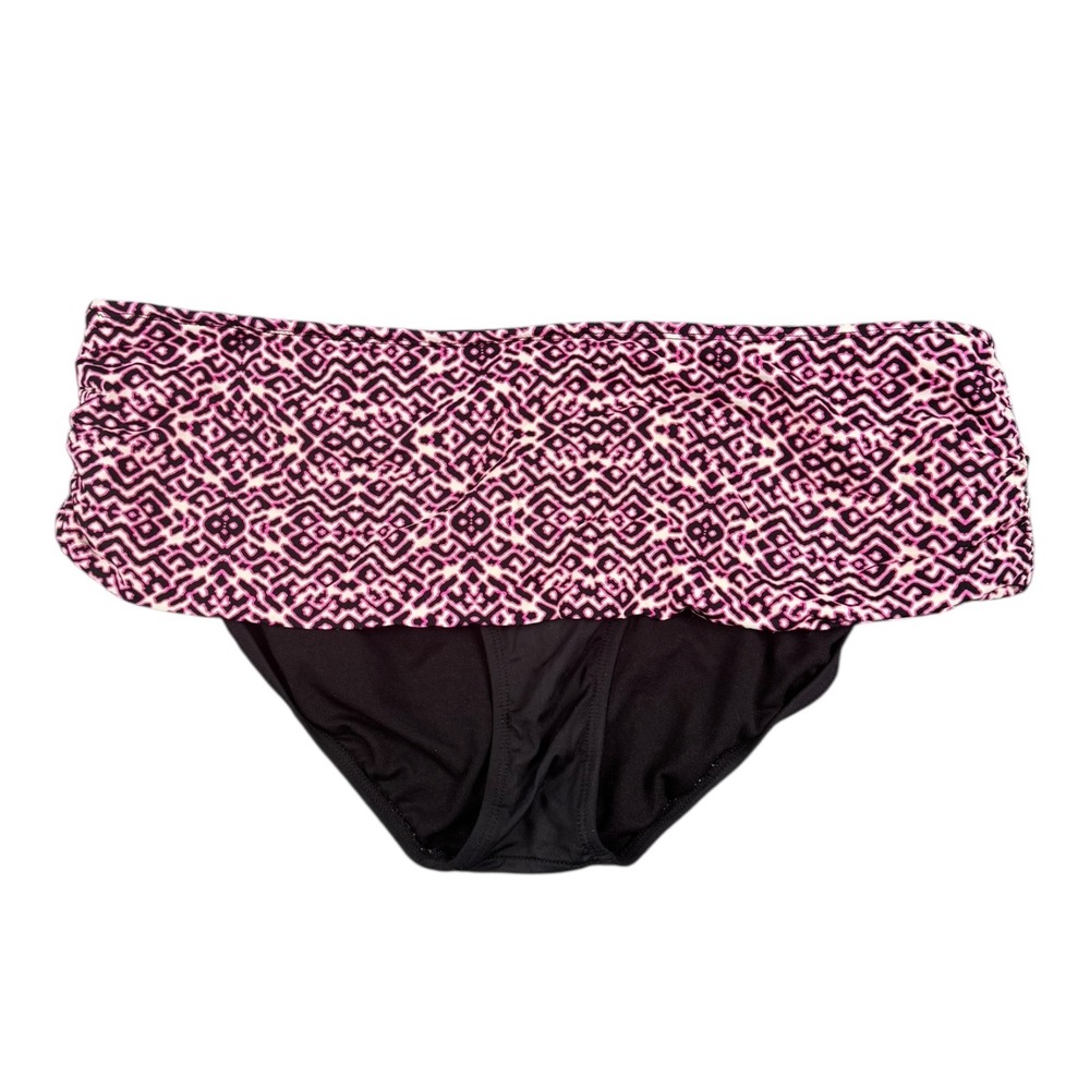 Anne Cole Collection Women's Swim Bottoms Pink Geometric Waist Size 12 455